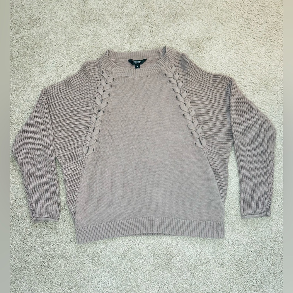 Lavender Sweater with Braid